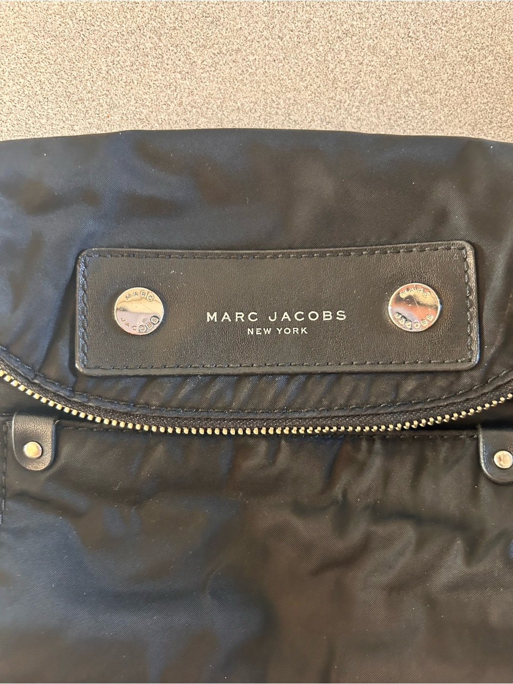 Marc Jacobs Black Nylon Crossbody Bag with Gold Hardware